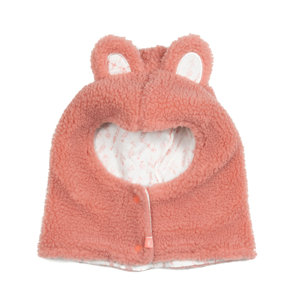 Gorro Bebé Niña Orejas De Oso Rosado