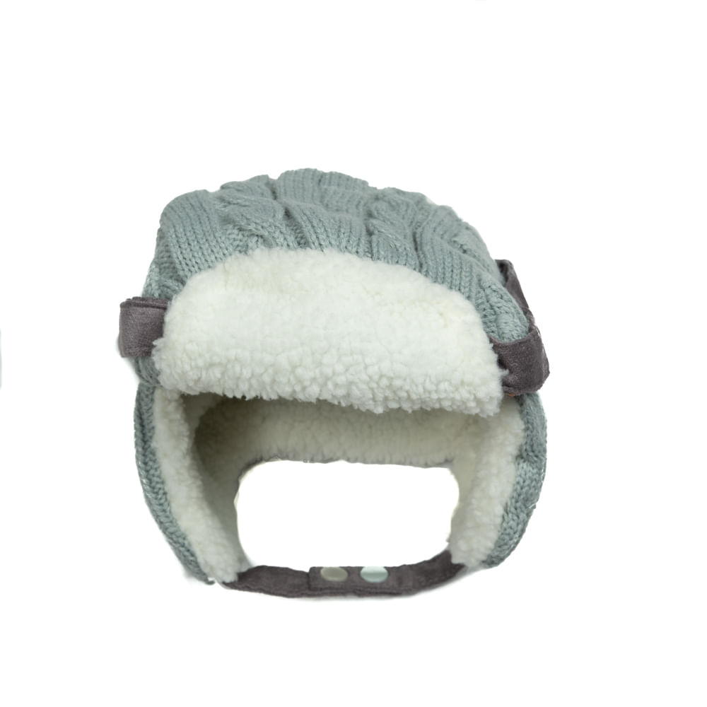 Gorro Bebé Niño Aviador Gris
