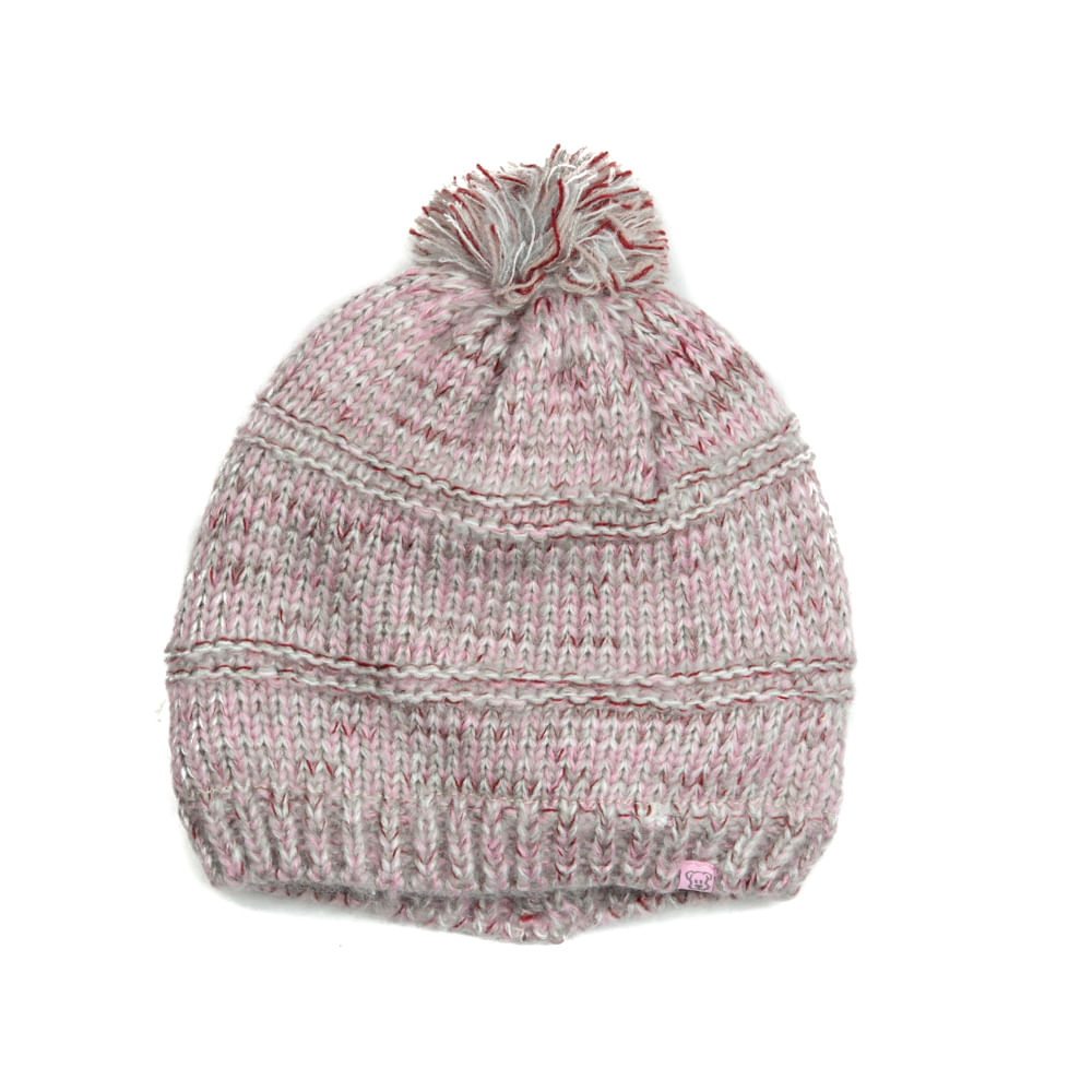 Gorro Bebé Niño Pompón Gris Claro