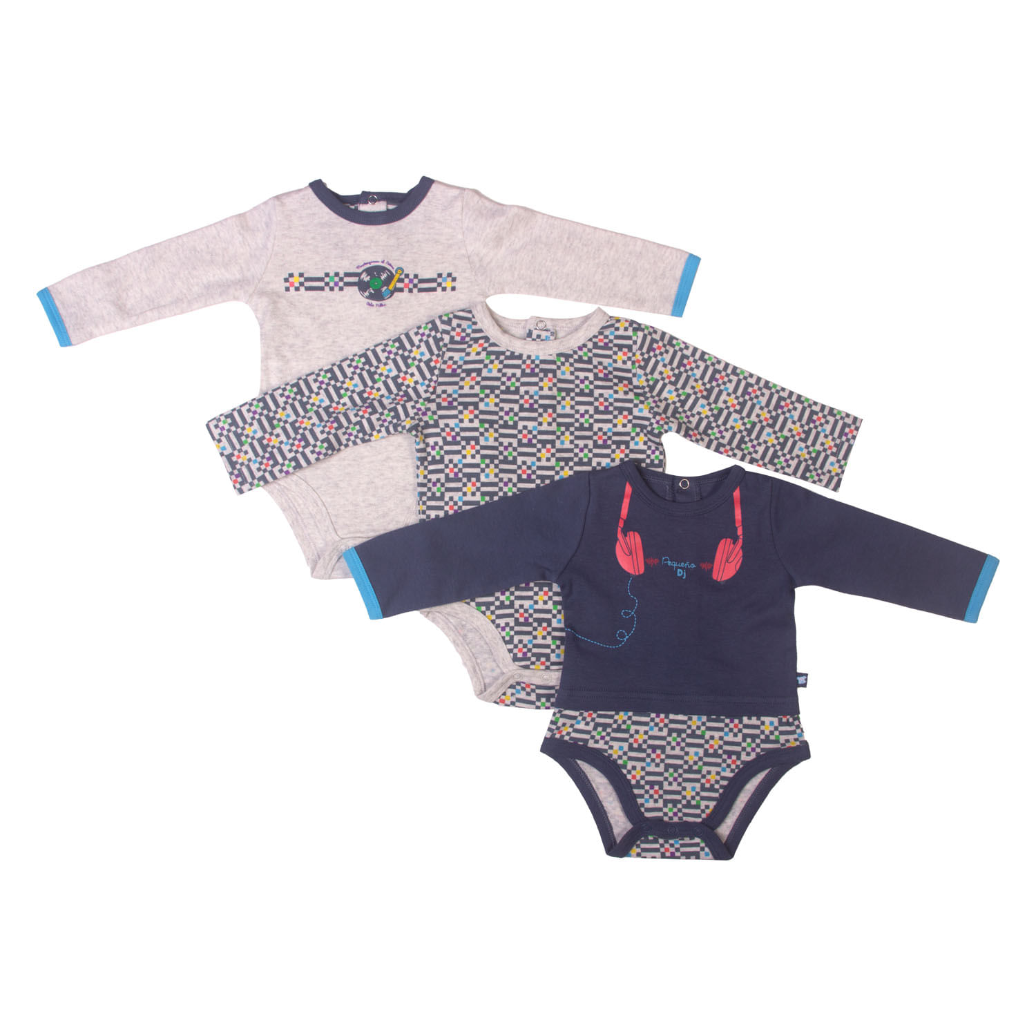  Set 3 Pzas Body Niño Multicolor 