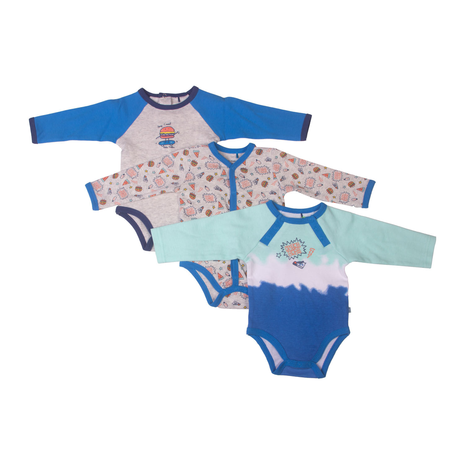  Set 3 Pzas Body Niño Multicolor 