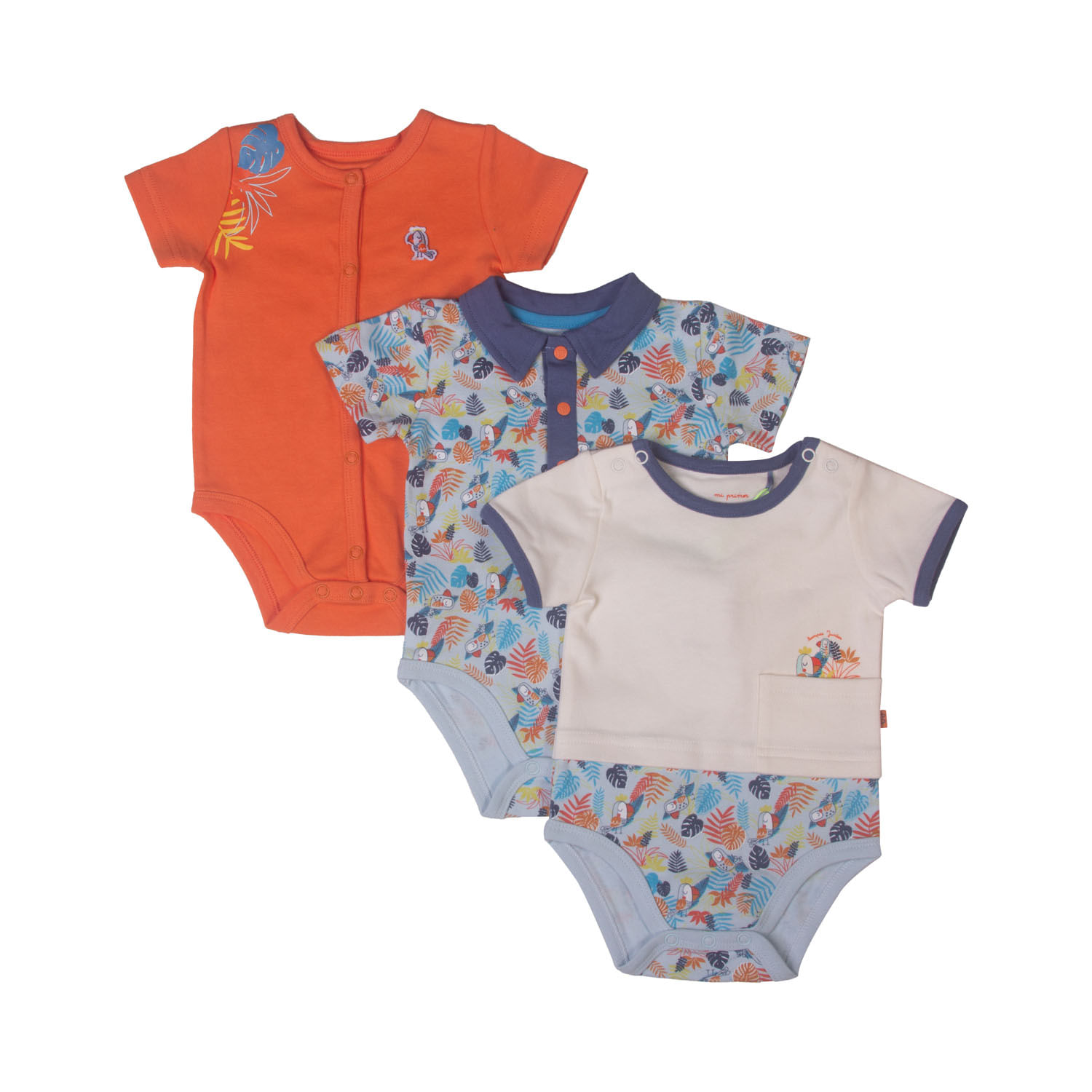  Set 3 Pzas Body Niño Multicolor 