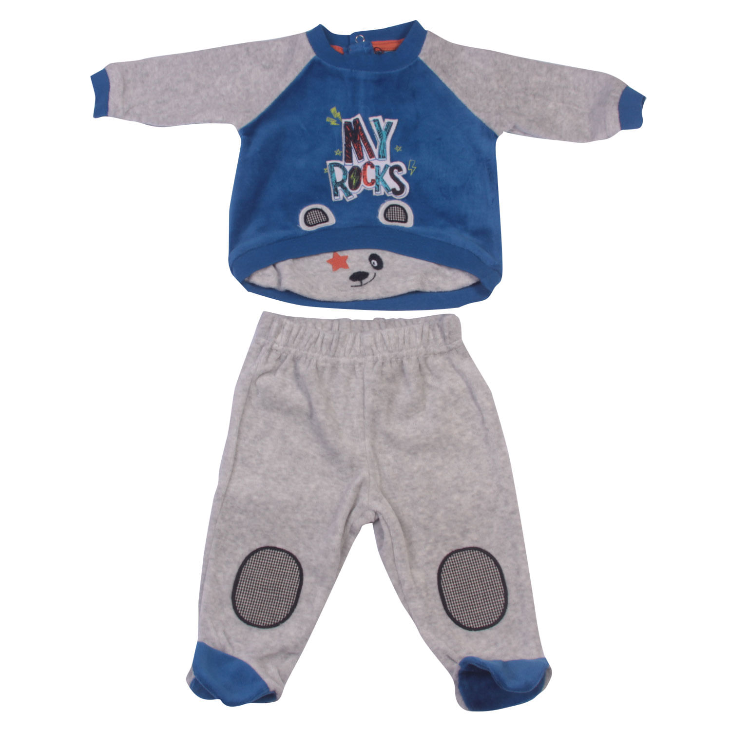 Conjunto Plush Bebe Niño Gris claro 