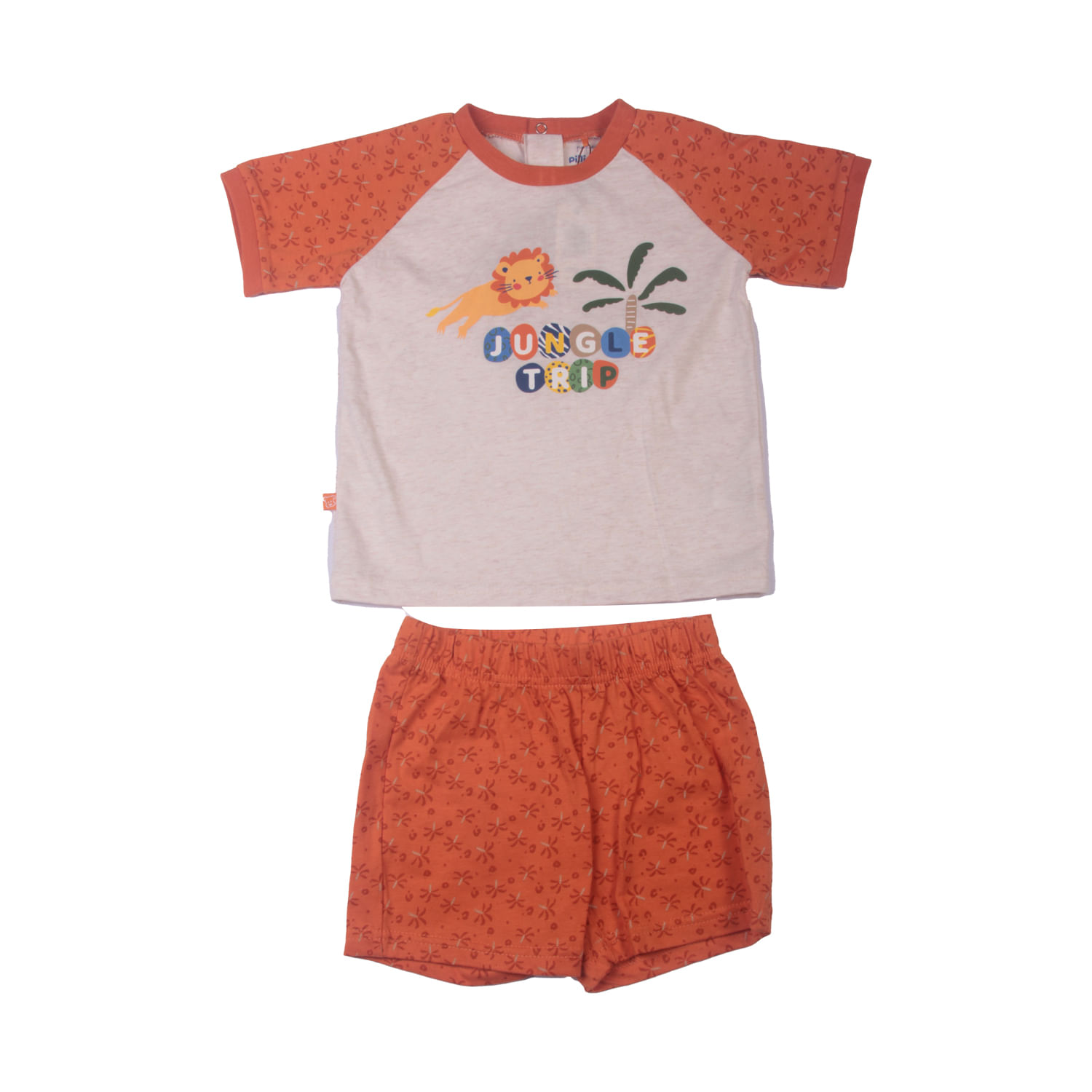 Pijama Bebe Niño Naranja 