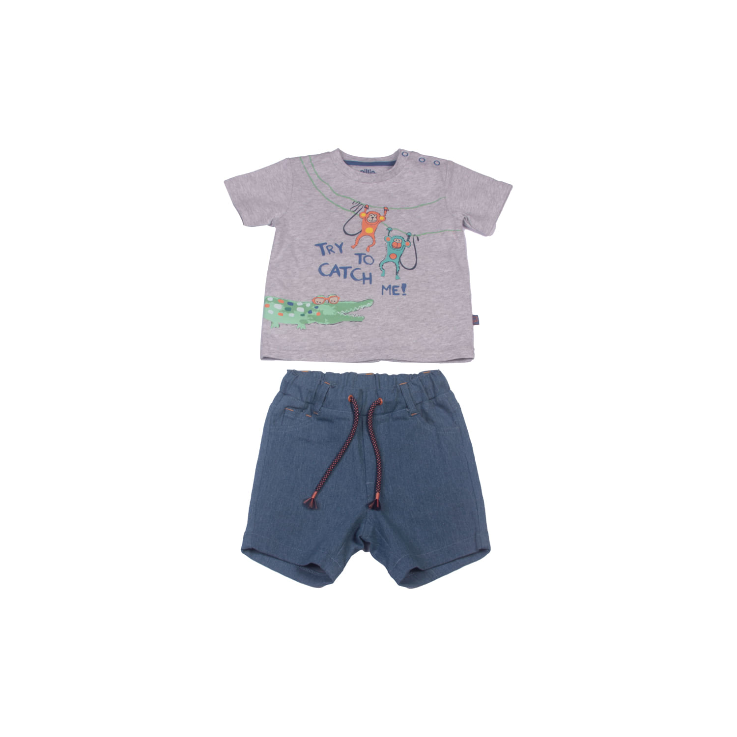 Conjunto Bebe Niño Gris claro 