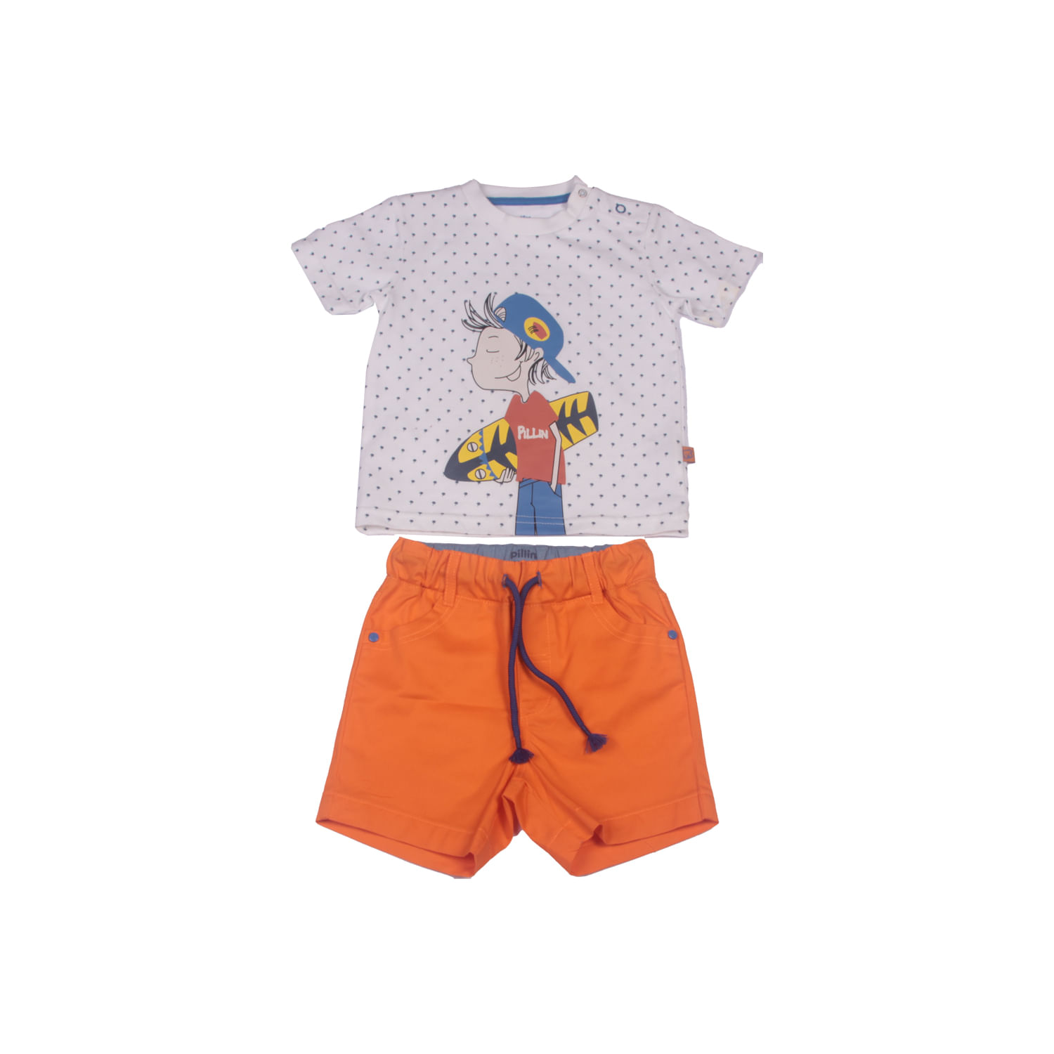 Conjunto Bebe Niño Naranja 