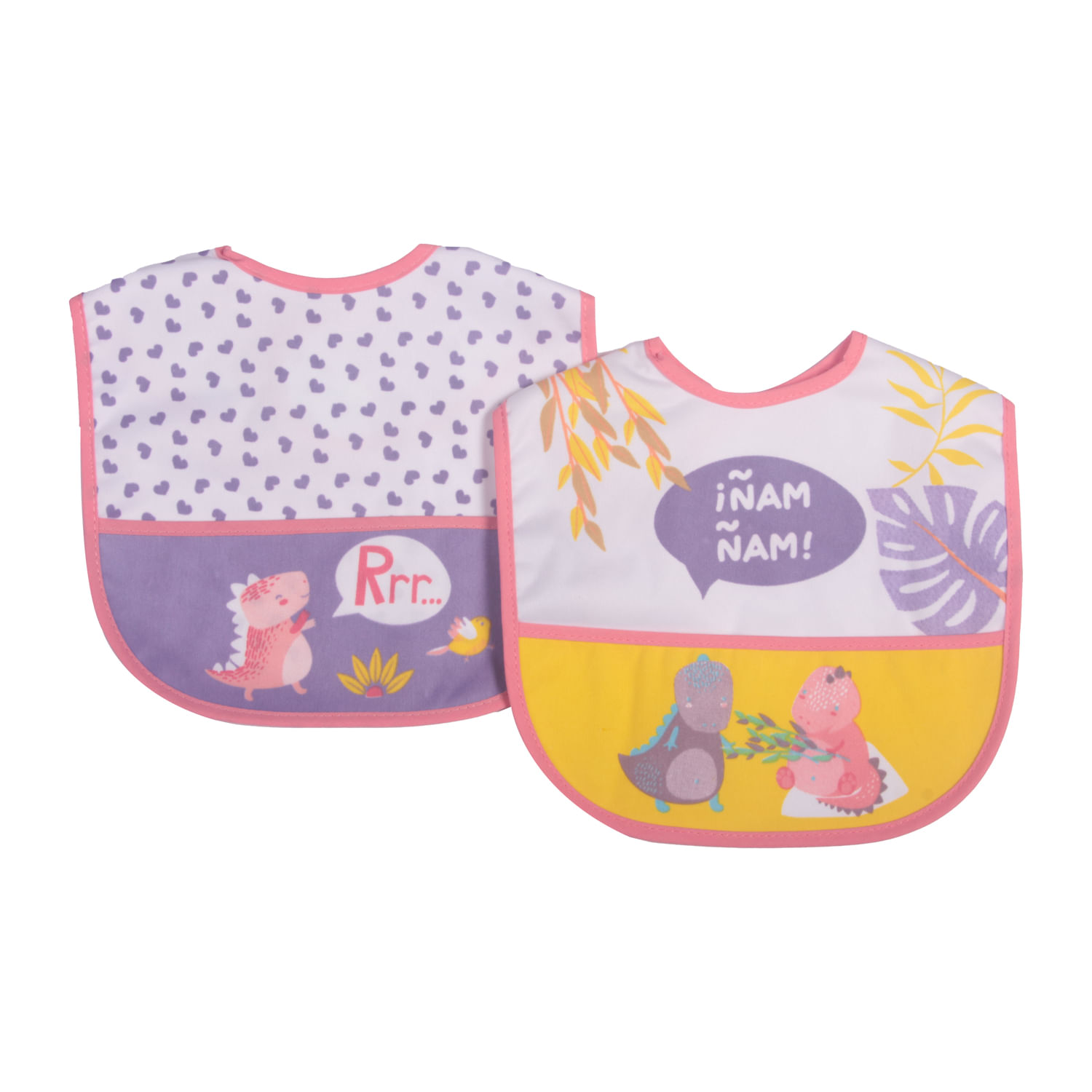  Set 2 Pzas Babero Bebe Niña Multicolor 