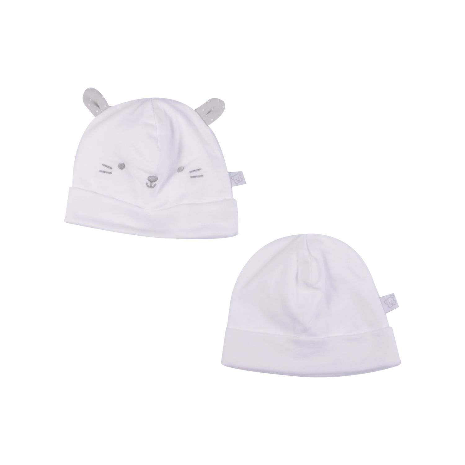  Set 2 Pzas Gorro Unisex Blanco 
