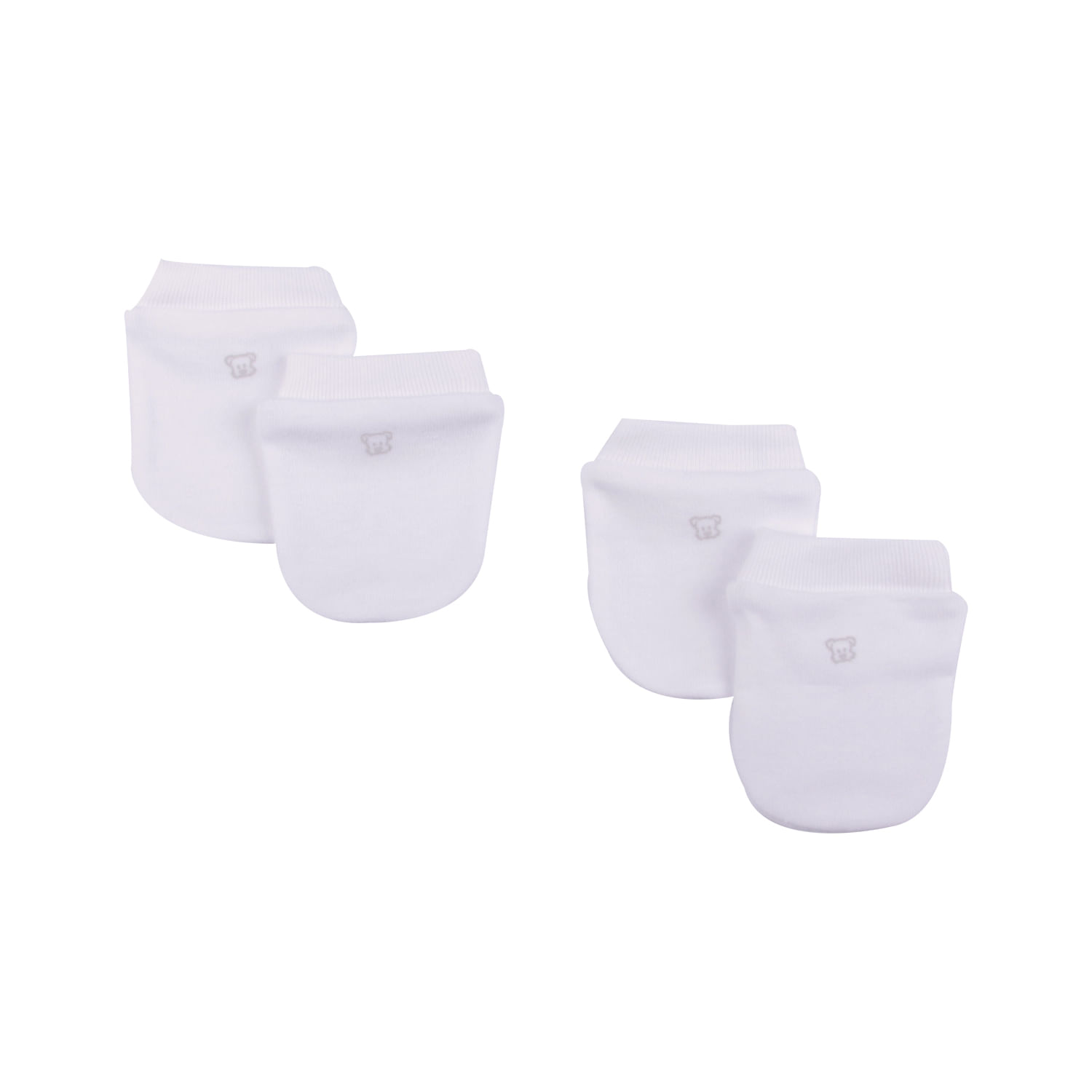  Set 2 Pzas Mitones Unisex Blanco 