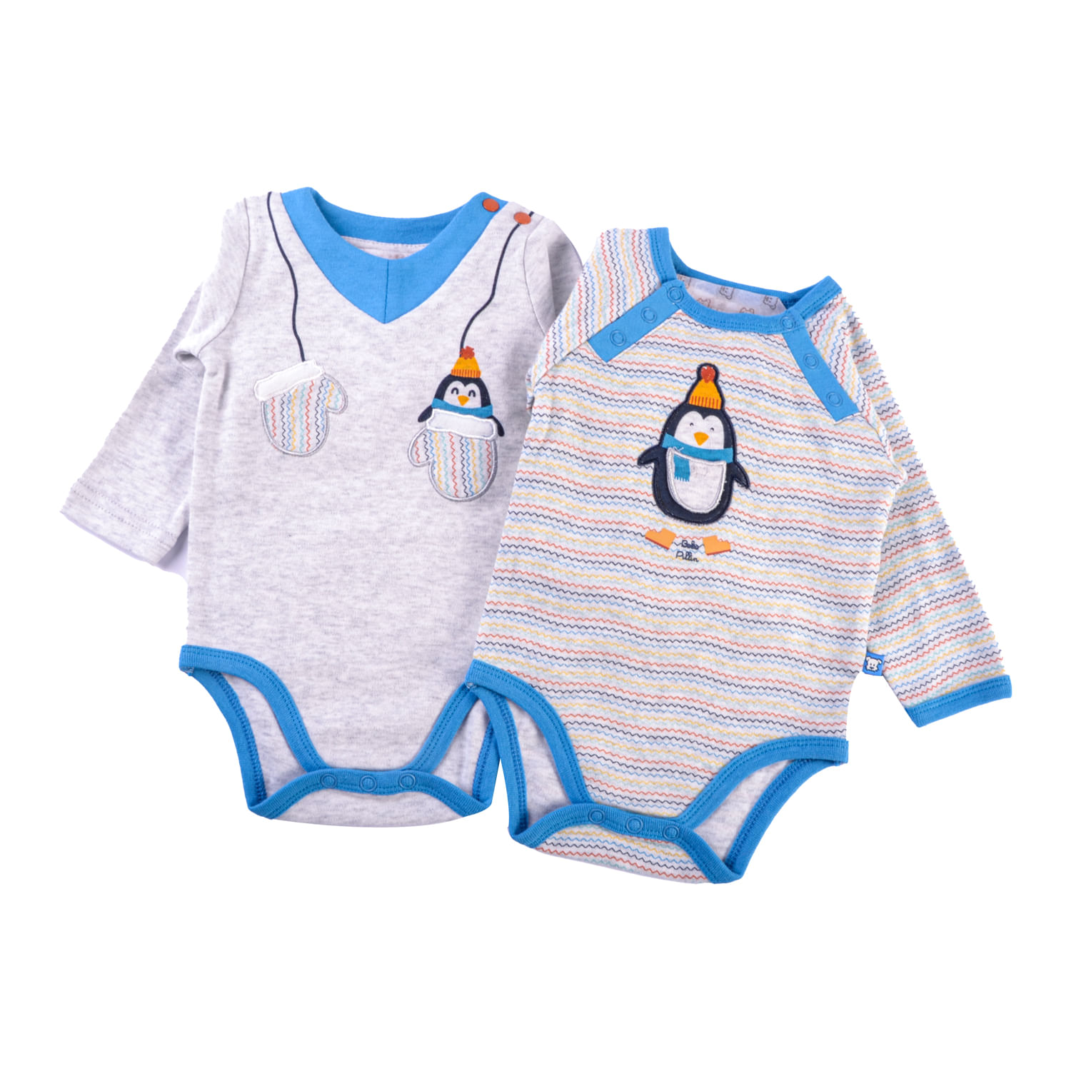 Set 2 Pzas Body Manga Larga Bebé Niño Multicolor 