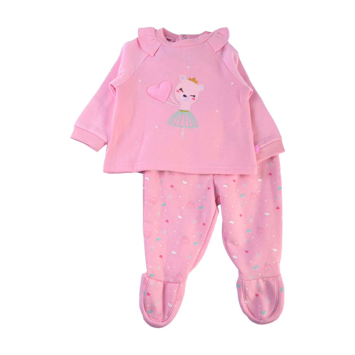 Set 2 Pzas Pijama Bebé Niña Rosado 