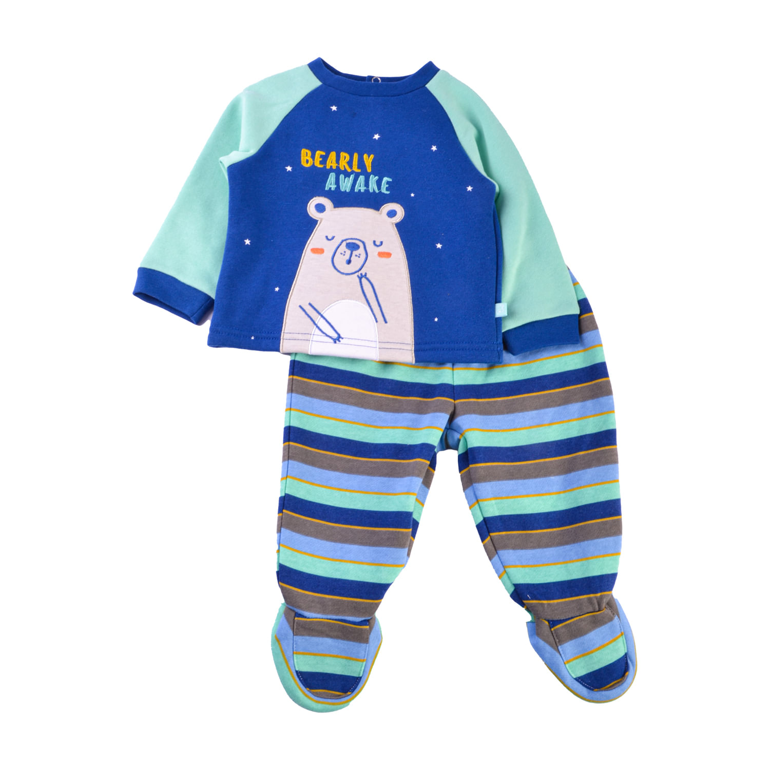 Set 2 Pzas Pijama Bebé Niño Azul 