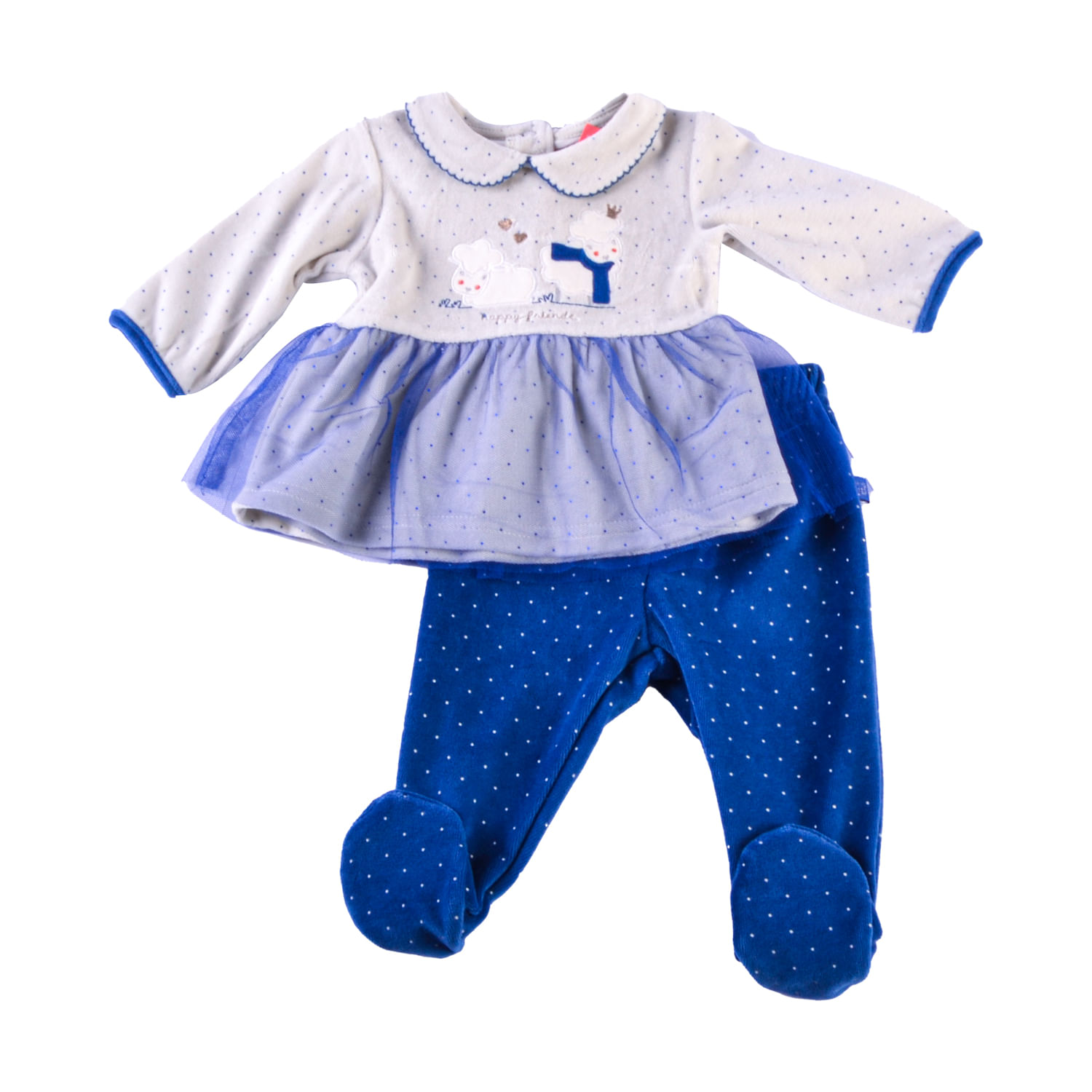 Conjunto Plush Bebé Niña Azul marino 