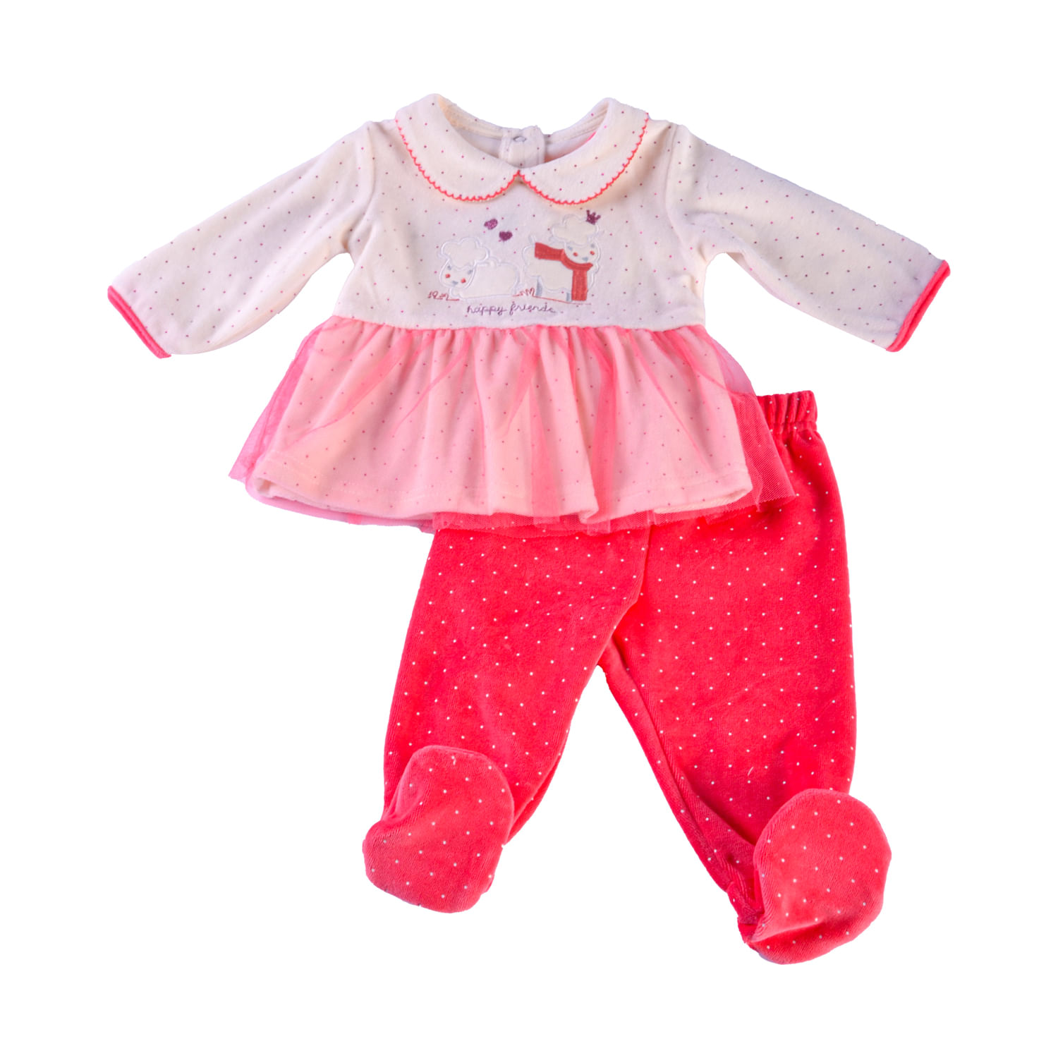 Conjunto Plush Bebé Niña Coral 