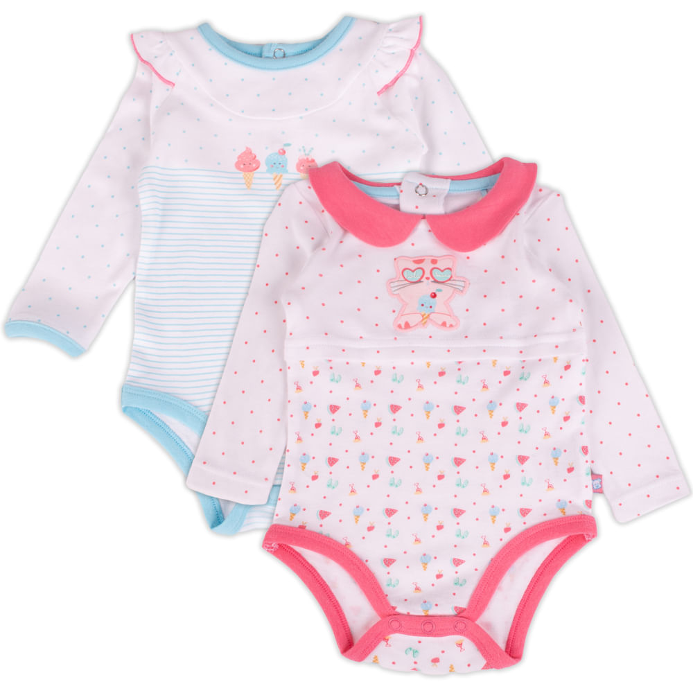 Set 2 pzas Body Bebé Niña Multicolor