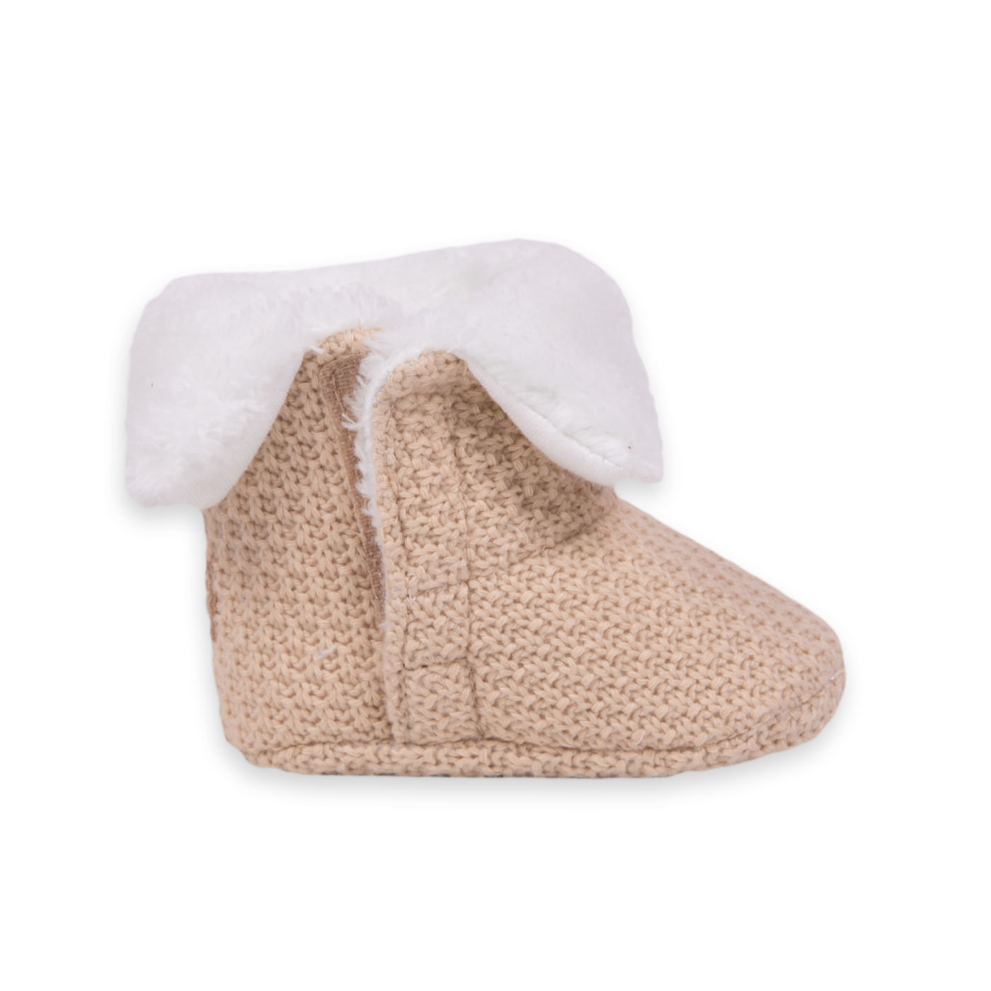 Pantufla Bebé Unisex Beige - Blanco