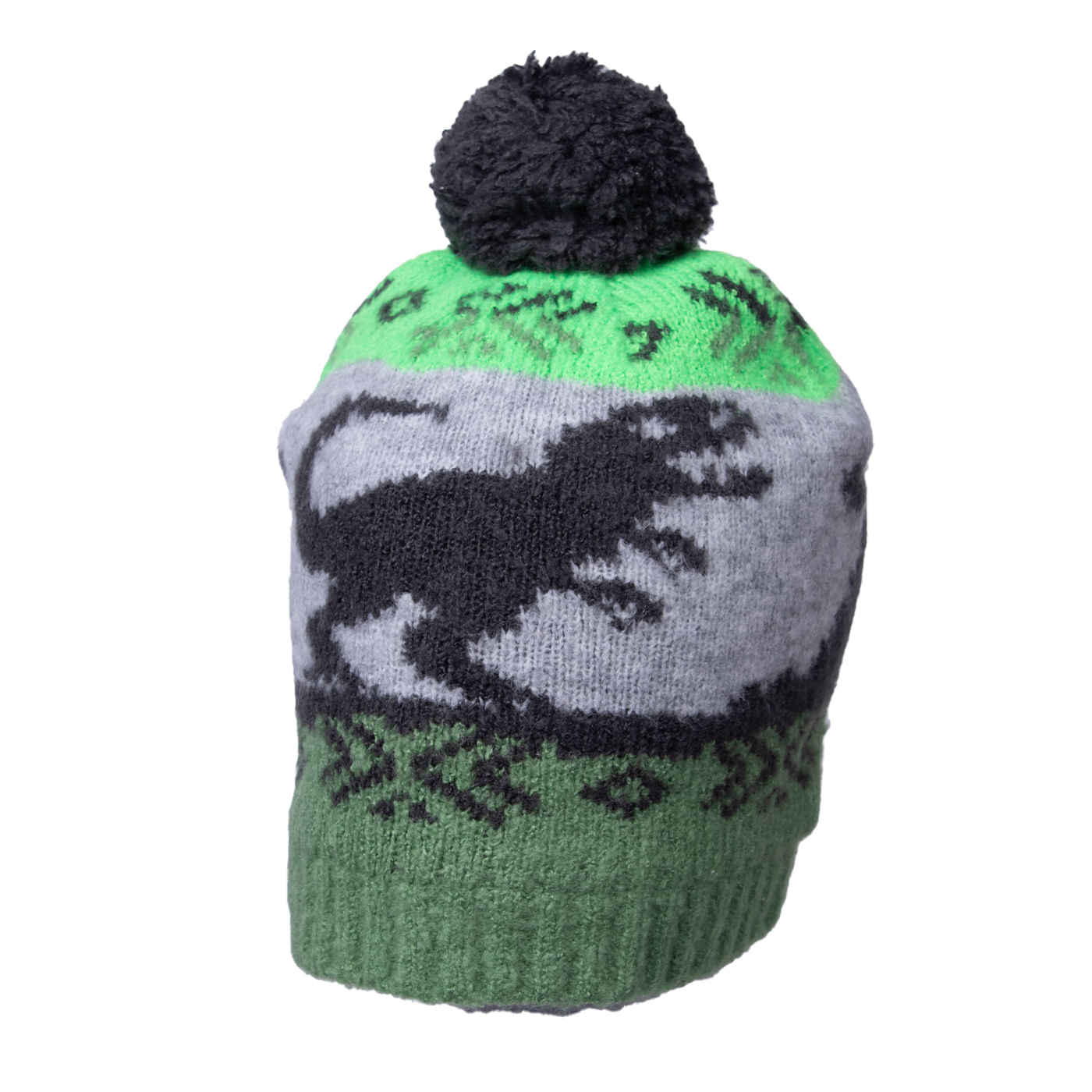 Gorro Bebé Niño Tejido Dinosaurios Verde
