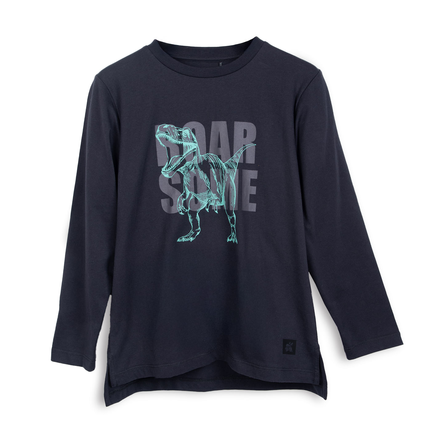 Polera Niño Manga Larga Estampado Dinosaurio Marengo